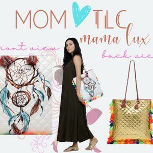 Kompanero Quilted Boho Printed Tote Bag